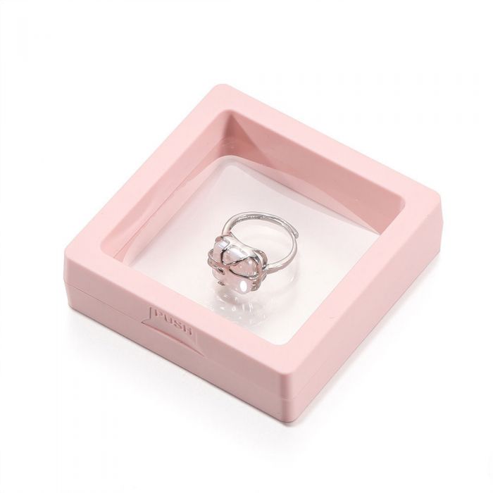 See Through Earrings Box in Pink (Pack of 10) PUR090
