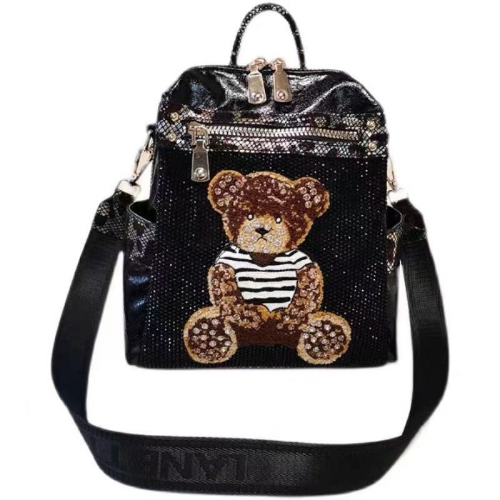 Teddy bear backpack in Black
