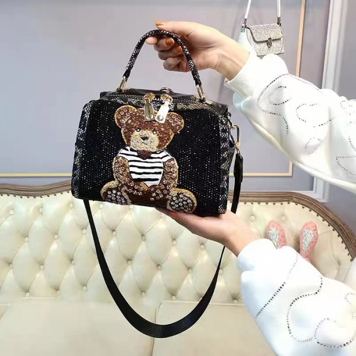 60206 Teddy bear handbag in Black
