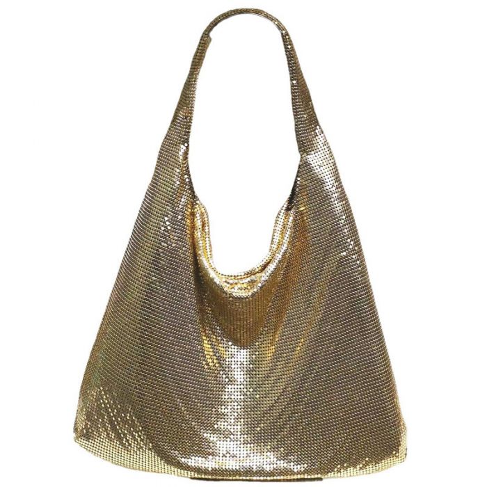 60228 metal mash soft dressy bag in Gold