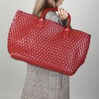 Luxury Woven Tote Bag with Purse Bag in Dark Red 60263