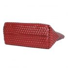 Luxury Woven Tote Bag with Purse Bag in Dark Red 60263