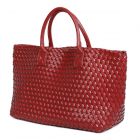 Luxury Woven Tote Bag with Purse Bag in Dark Red 60263