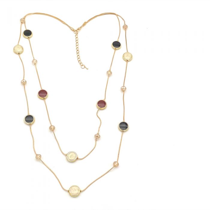 Boho Layered Necklace with Colorful Enamel Beads EUR458