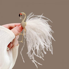 Flamingo Feathers Brooch in Pink 1572