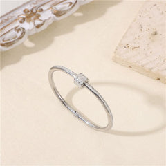 Crystal Bangle Bracelet with Knot Detail in Silver EUR481