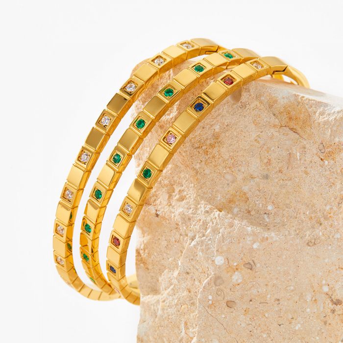 Colorful Gemstone Bangle Bracelet in Gold EUR480