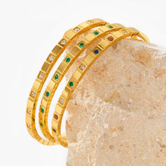 Colorful Gemstone Bangle Bracelet in Gold EUR480