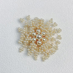 Elegant Pearl Flower Brooch in Ivory 1576