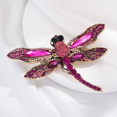 Crystals Dragonfly Brooch in Green 1540