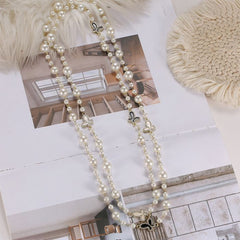 Pearly Layered Necklace with Butterflies Details in Ivory EUR457