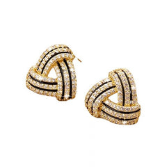 Golden Knot Earrings with Pave-Set Crystals EUR419
