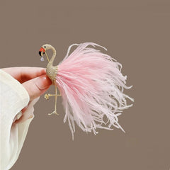 Flamingo Feathers Brooch in Pink 1572