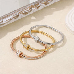 Crystal Cuff Bracelet with Knot Detail in Gold EUR481