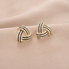 Golden Knot Earrings with Pave-Set Crystals EUR419