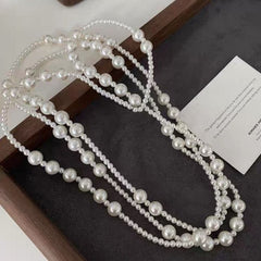 Classic Long Pearly Necklace in Ivory EUR460