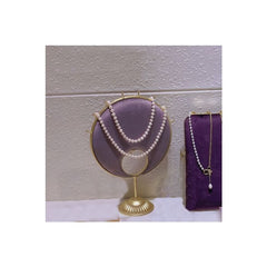 ST027 Round velvet double sided necklace stand in Lilac/Purple