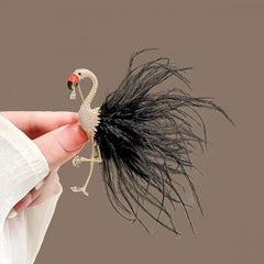 Flamingo Feathers Brooch in Pink 1572