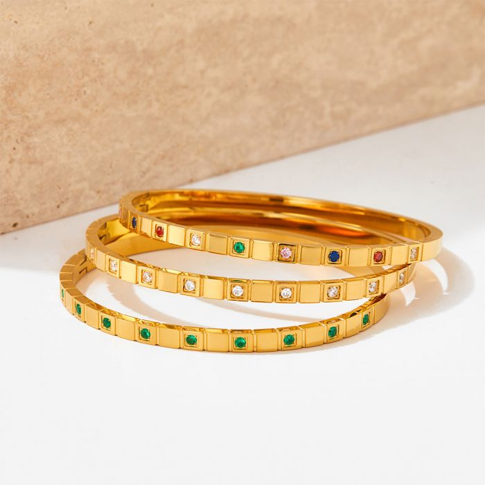 Colorful Gemstone Bangle Bracelet in Gold EUR480