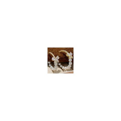 EUR418 Crystals butterfly and pearls earring in Ivory