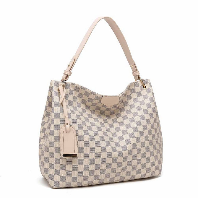 Black check slouch bag with long strap - 5328 ( Back in store )  new!